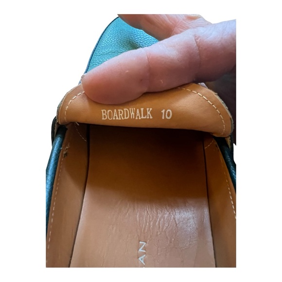 Marc Nolan Boardwalk Teal 2 tone Pebbled Leather Horsebit Loafers. SZ.10 main image 7